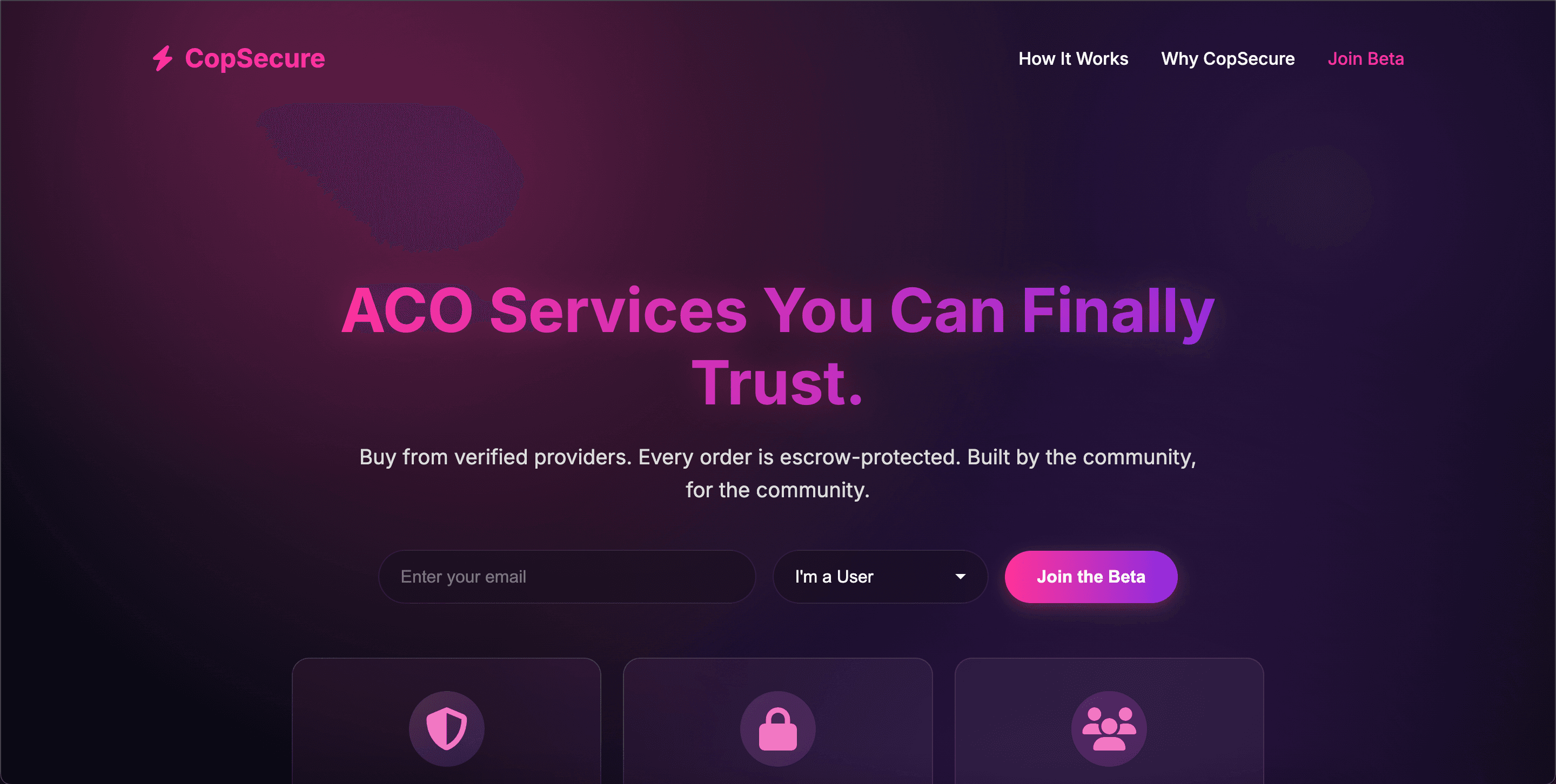 CopSecure Landing Page preview