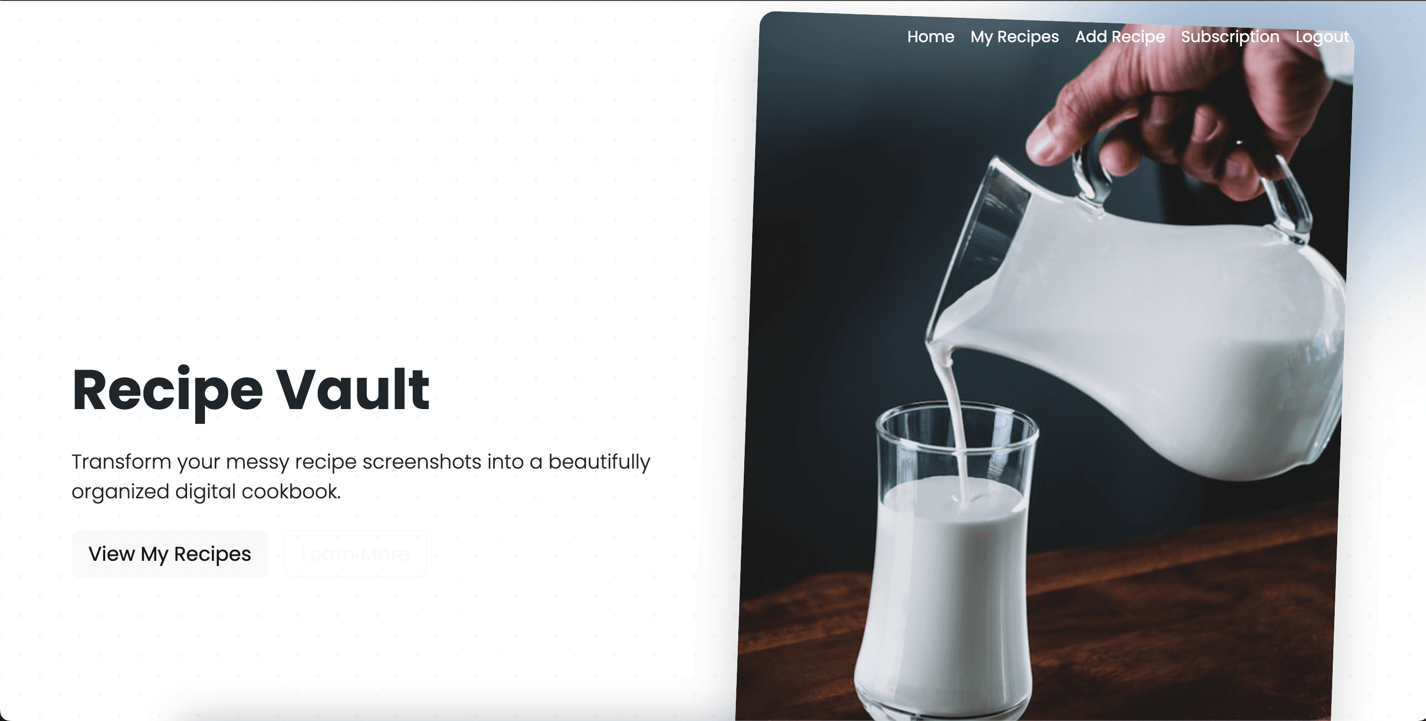 RecipeVault preview